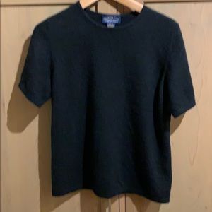 Black cashmere shortsleeve sweater - 2 ply